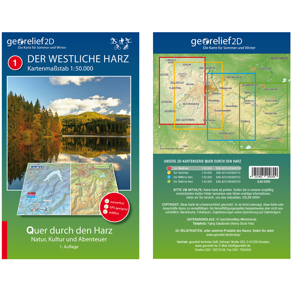 Image of Georelief Der Westliche Harz Wanderkarte