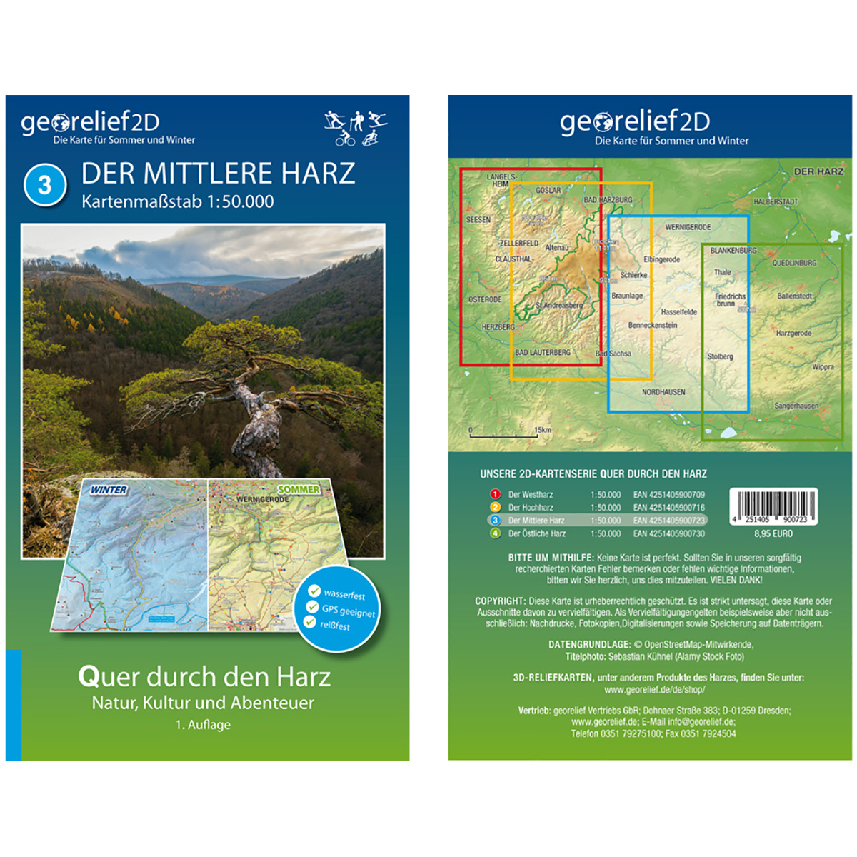 Image of Georelief Der Mittlere Harz Wanderkarte