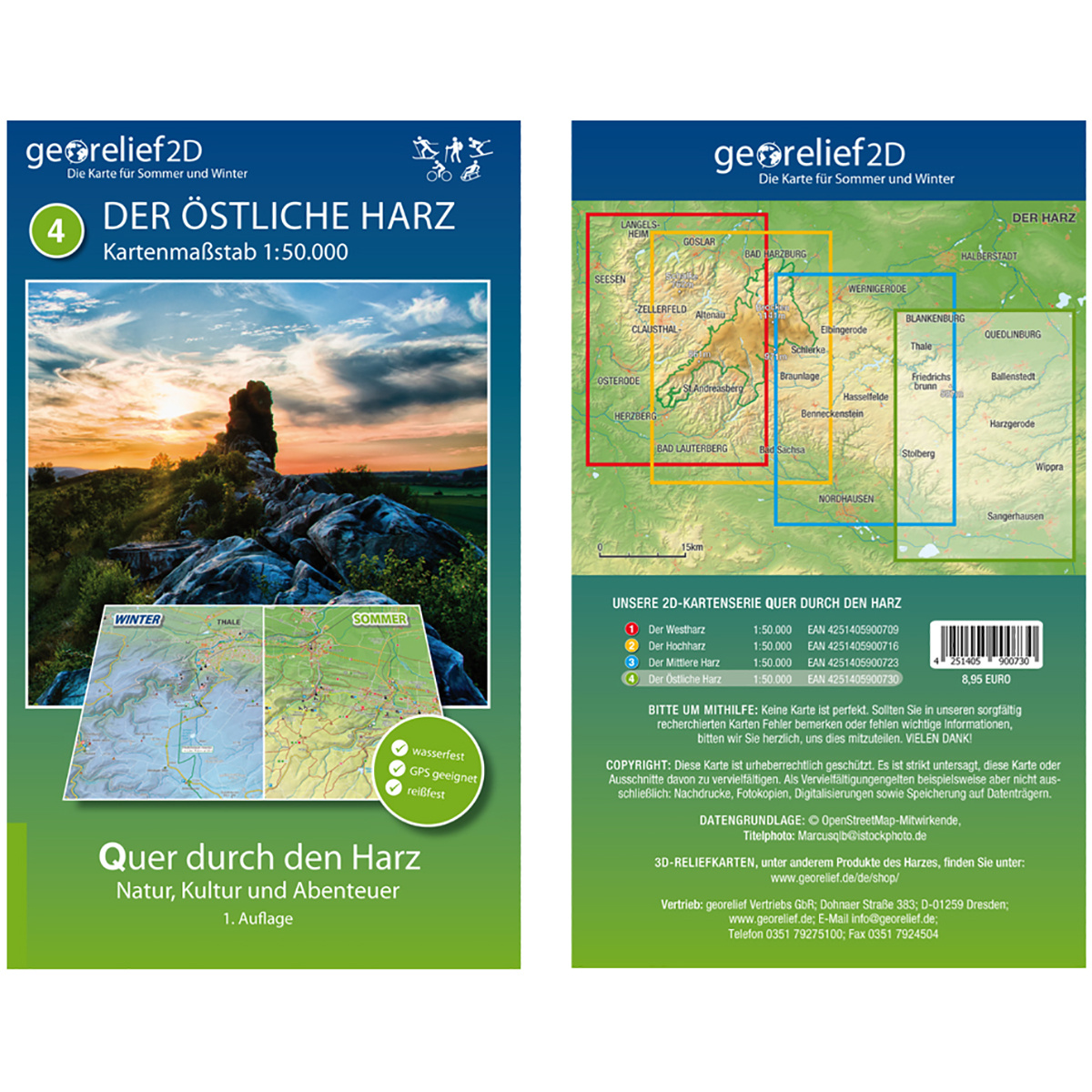 Image of Georelief Der Östliche Harz Wanderkarte