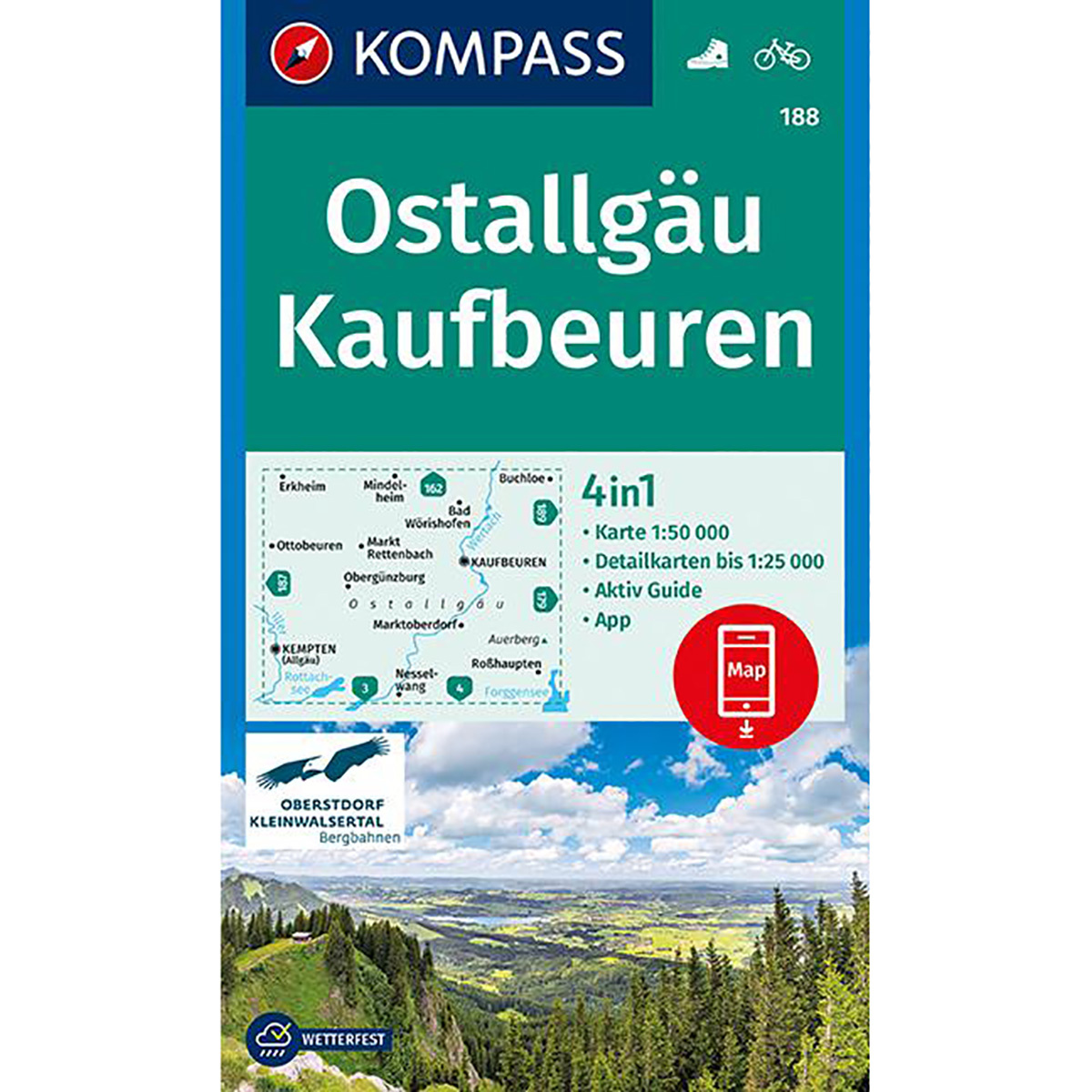 Image of Kompass Verlag WK 188 Ostallgäu Kaufbeuren