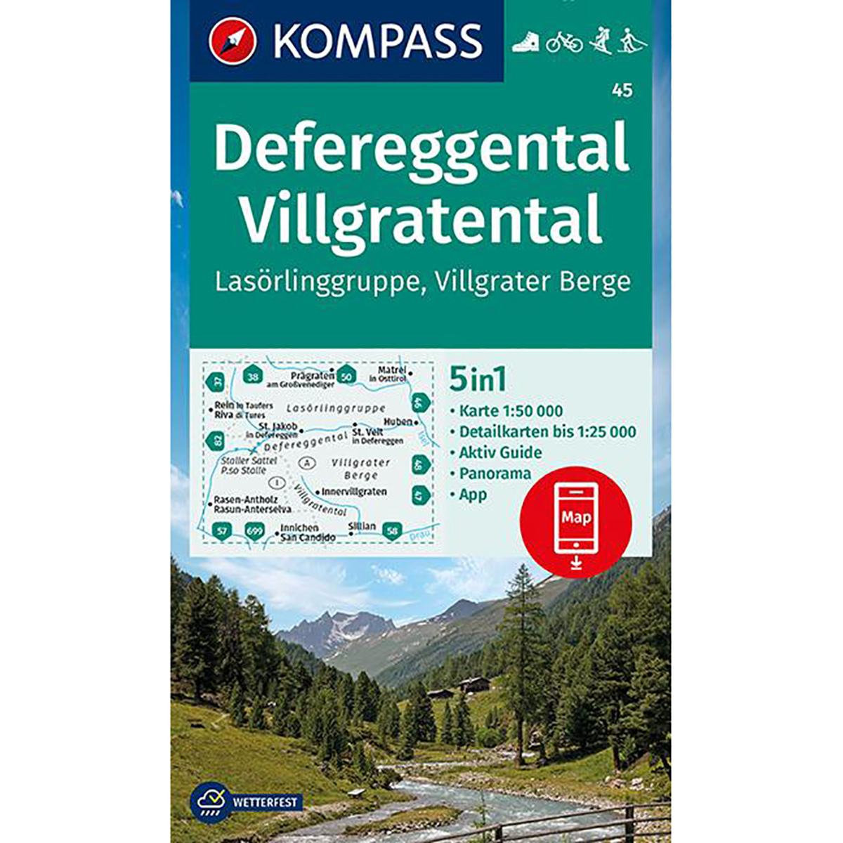 Image of Kompass Verlag WK 45 Defereggental - Villgratental