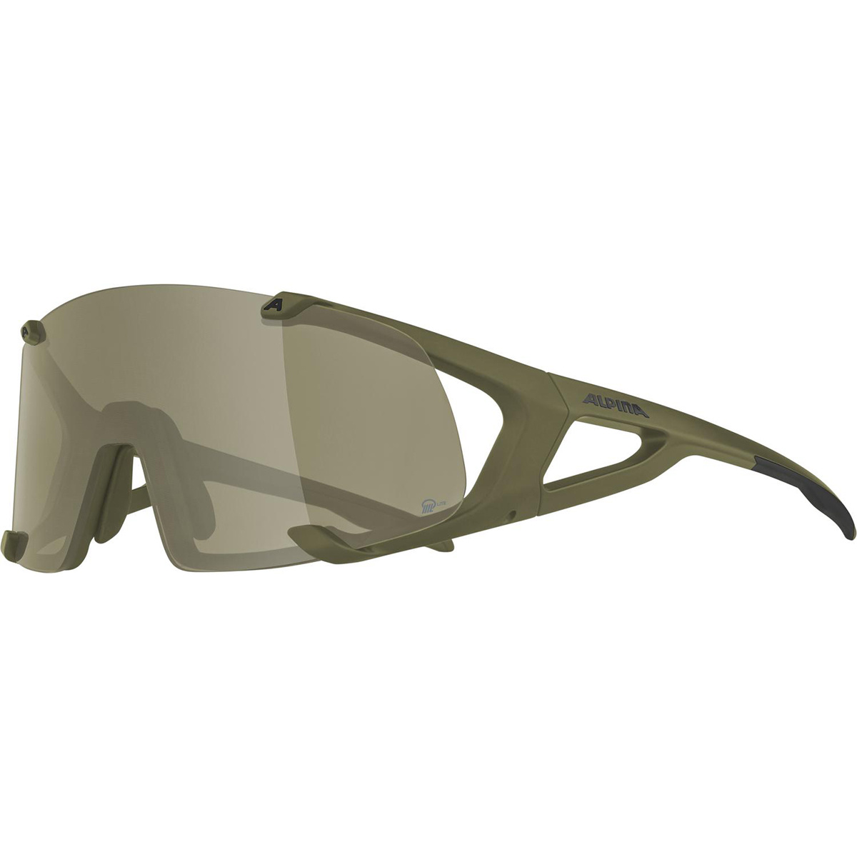 Alpina Hawkeye Q-Lite Sportbrille (Größe One Size, oliv)