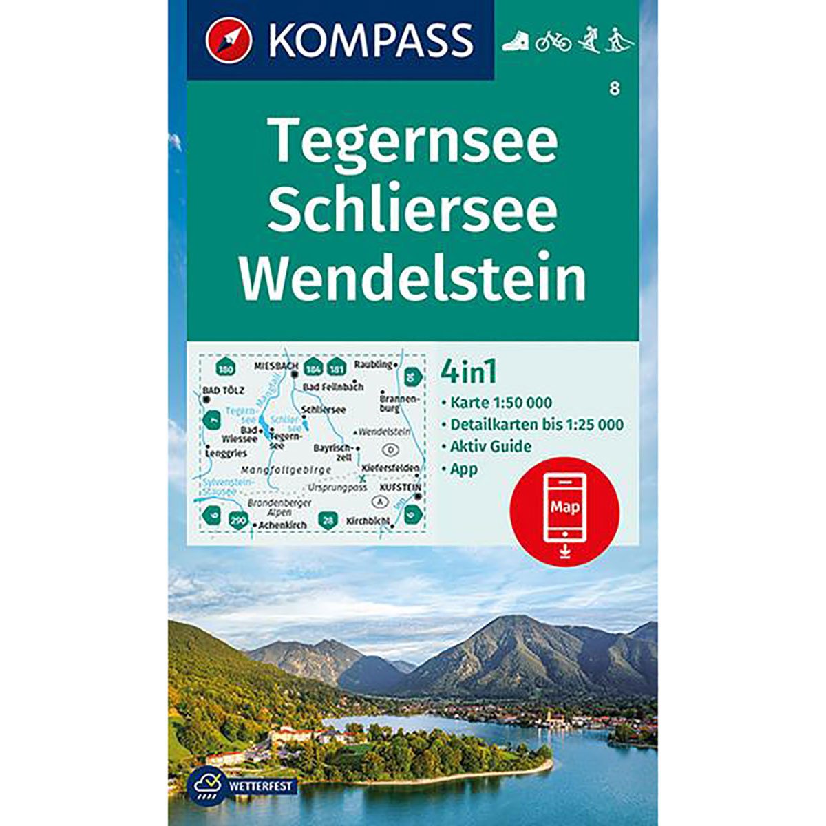 Image of Kompass Verlag WK 8 Tegernsee-Schliersee-Wendelstein