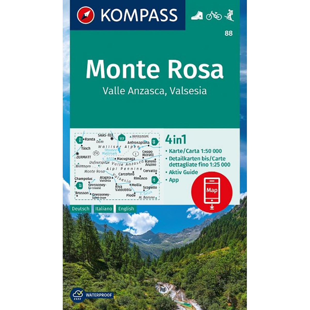 Image of Kompass Verlag WK 88 Monte Rosa