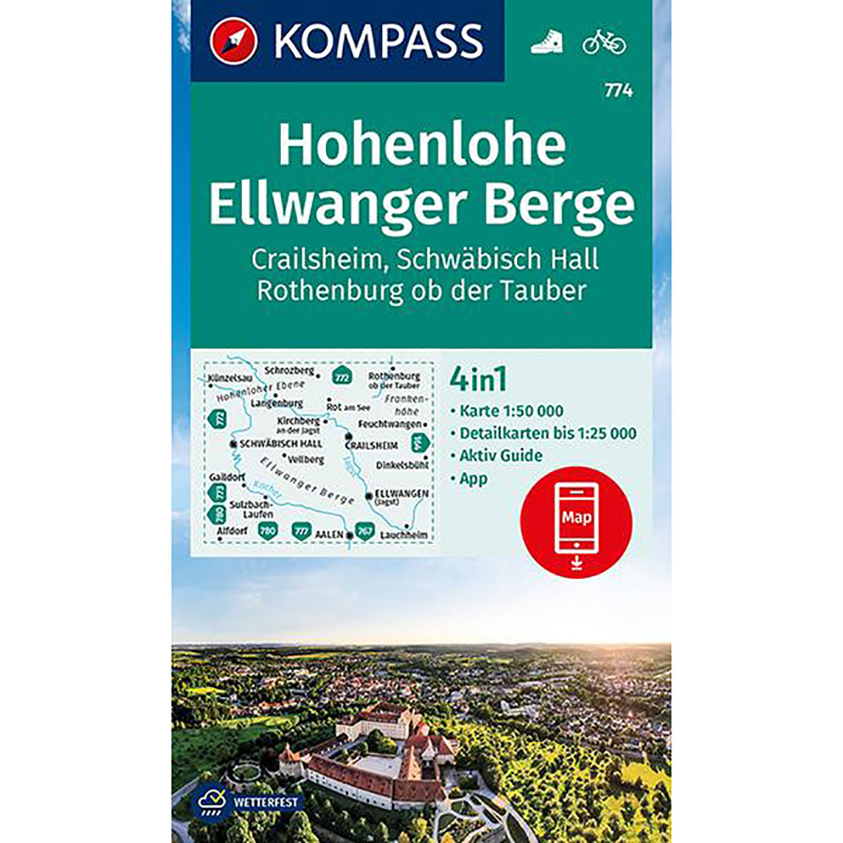 Kompass Verlag WK 774 Hohenlohe - Ellwanger Berge (Größe One Size)