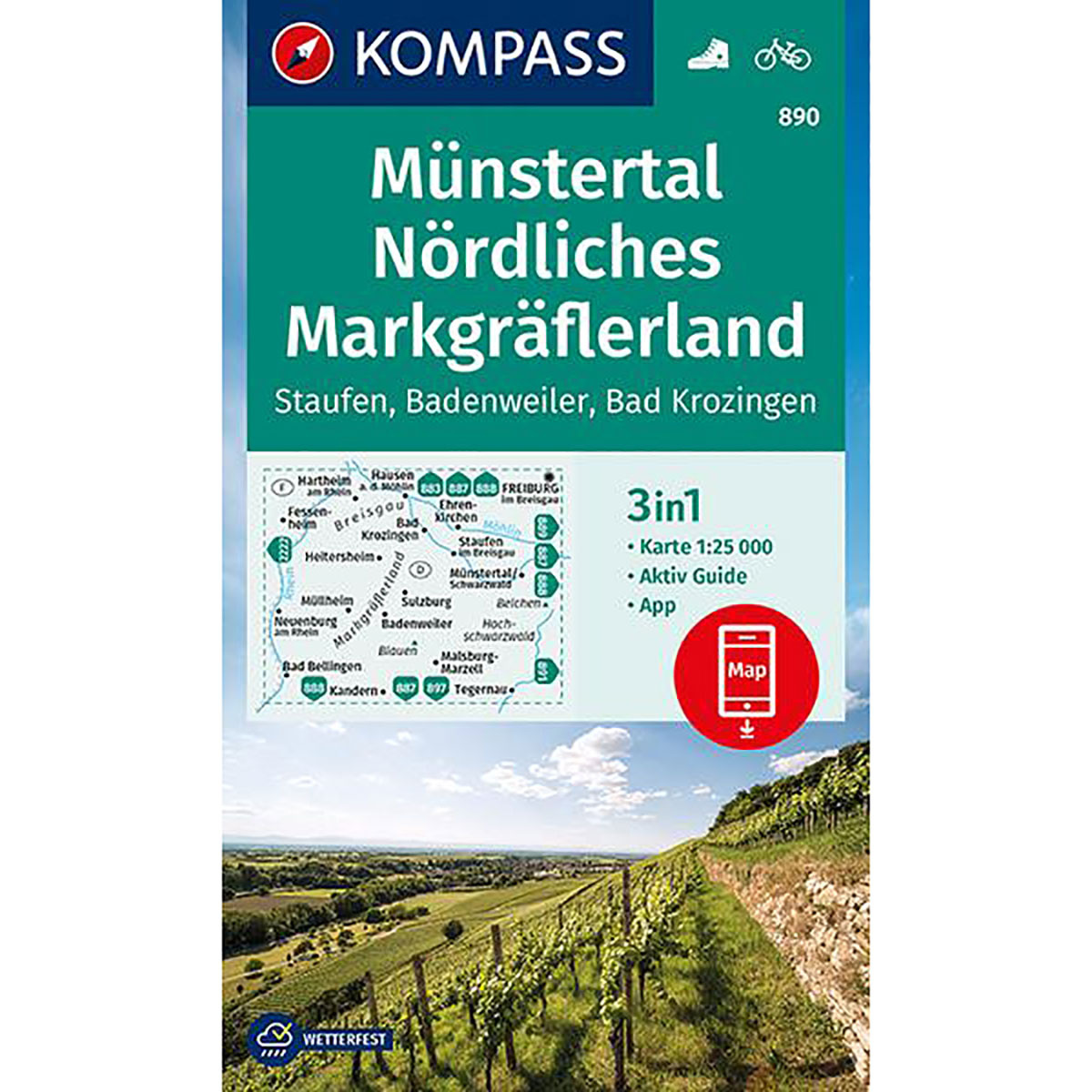 Image of Kompass Verlag WK 890 Münstertal - Nördliches Markgräflerland