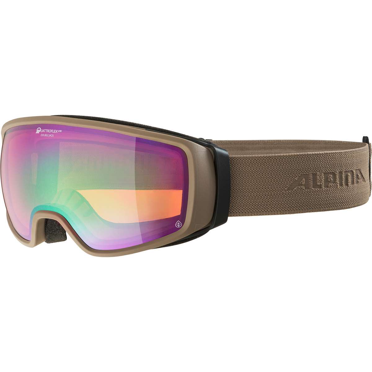 Alpina Double Jack Planet Q-Lite Skibrille (Größe One Size, beige)