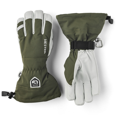 Hestra Army Leather Heli Ski Handschoenen (Maat 6, Olijf)