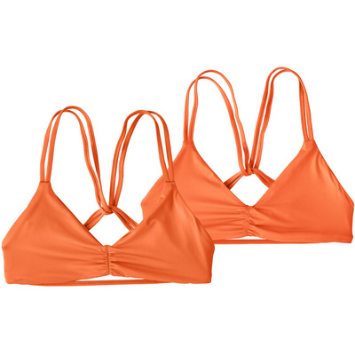 Patagonia Dames Bay Reversible Seaglass bikini-bovenstuk (Maat S, Oranje)