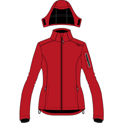 CMP Dames Softshell hoodiejas (Maat S, Rood)