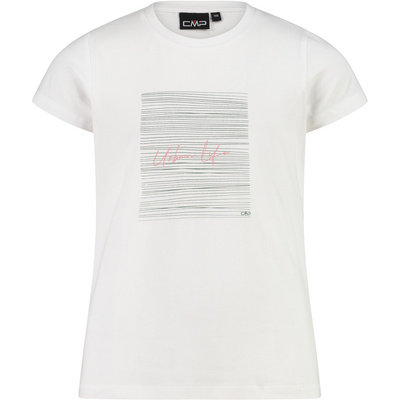 CMP Kinderen Girls Stretch Print T-shirt (Maat 128, Wit)