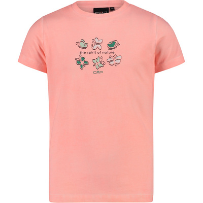 CMP Kinderen Girls Stretch Print T-shirt (Maat 98, Oranje)