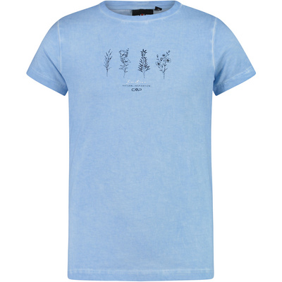 CMP Kinderen Girls Stretch Print T-shirt (Maat 176, Blauw)