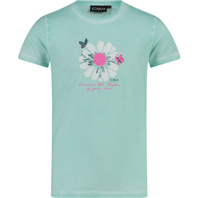 CMP Kinderen Girls Stretch Print T-shirt (Maat 164, Blauw)