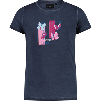 CMP Kinderen Girls Stretch Print T-shirt (Maat 110, Blauw)