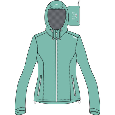 CMP Dames Rain Fix hoodiejas (Maat XL, Blauw)