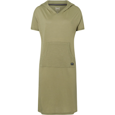 Super.Natural Dames Hooded jurk (Maat XS, Olijf)
