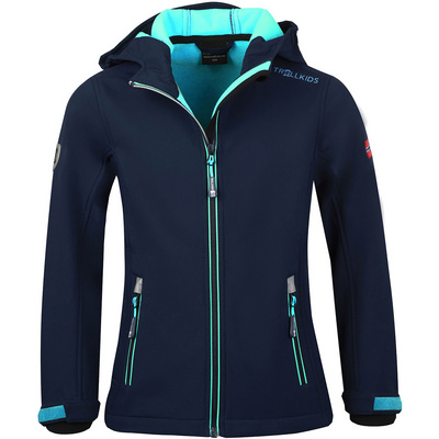 Trollkids Veste Girls Trollfjord (taille 164, Bleu)