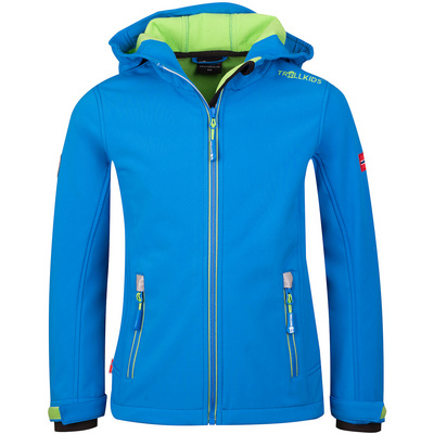 Trollkids Kinderen Trollfjord jas Softshelljassen Blauw Size 176