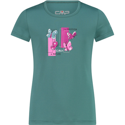 CMP Kinderen Girls Print T-shirt (Maat 176, Turquoise)