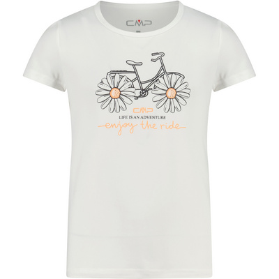 CMP Kinderen Girls Print T-shirt (Maat 116, Wit)
