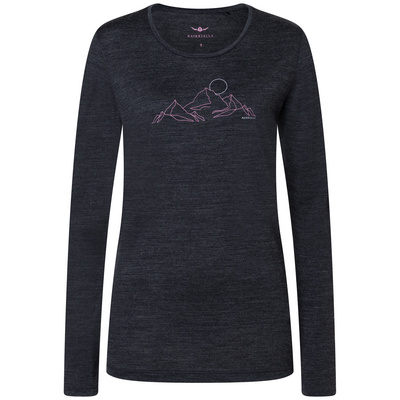 Bergzeit Basics Dames Kaikkialla  Kunes Longsleeve (Maat XS, Zwart)