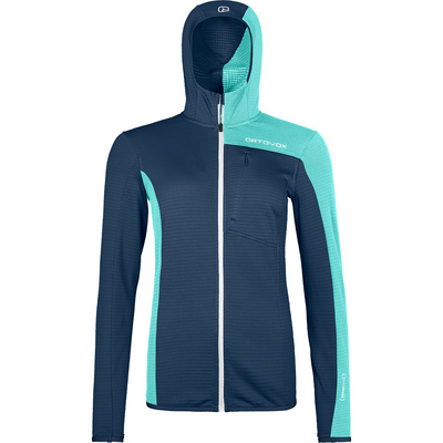 Ortovox Dames Fleece Light Grid Hoodie Vest (Maat S, Blauw)