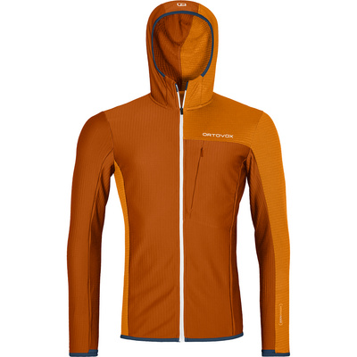 Ortovox Heren Fleece Light Grid Hoodie Vest (Maat XXL, Bruin)