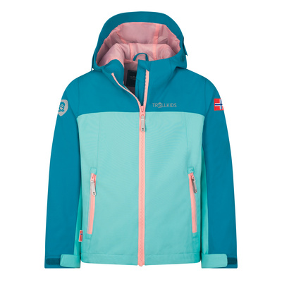 Trollkids Kinderen Telemark Jas (Maat 128, Blauw)