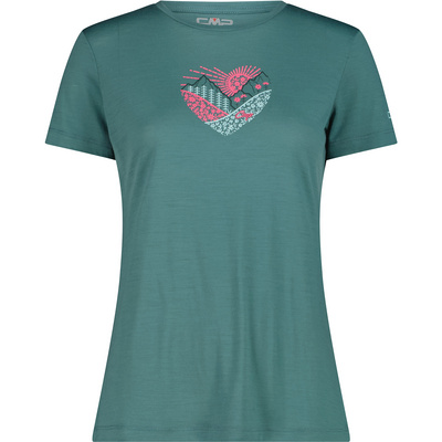 CMP Dames Print T-Shirt (Maat L, Turquoise)