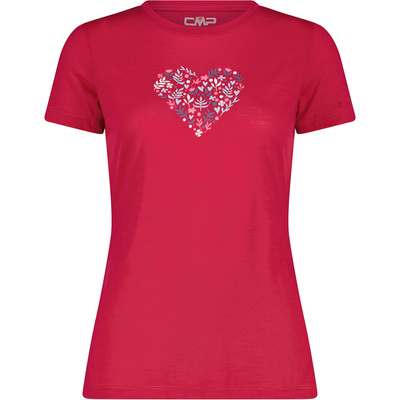 CMP Dames Print T-Shirt (Maat XXS, Rood)