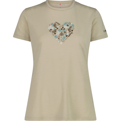CMP Dames Print T-Shirt (Maat S, Beige)