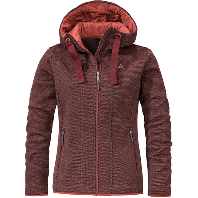 Schöffel Dames Aurora Fleece Hoodie Vest (Maat XL, Rood)