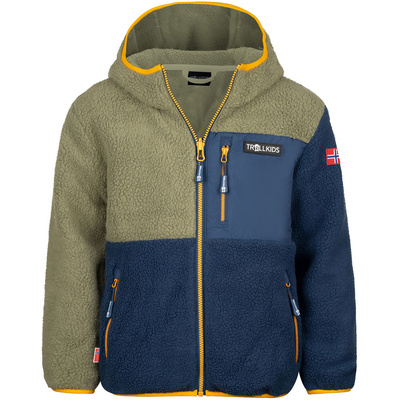Trollkids Kinderen Aurlandsfjord Vest (Maat 152, Olijf)