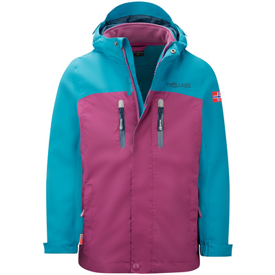 Trollkids Kinderen Bryggen 3in1 Jas (Maat 176, Roze)