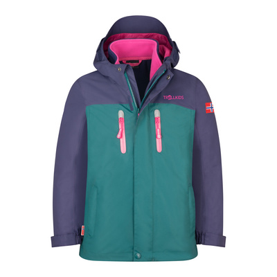 Trollkids Kinderen Bryggen 3in1 Jas (Maat 152, Turquoise)