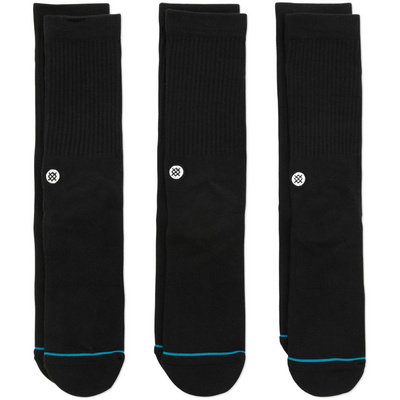 Stance Icon 3 Pack Sokken (Maat 38 , Zwart)