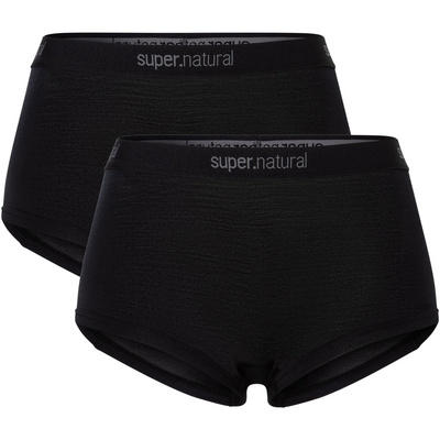 Super.Natural Dames Tundra175 2-Pack Onderbroeken (Maat XS, Zwart)