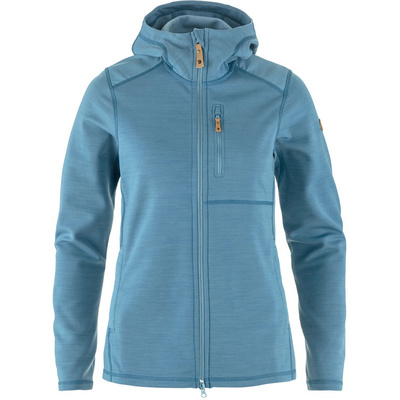 Fjällräven Dames Keb Fleece Hoodie Vest (Maat XS, Blauw)