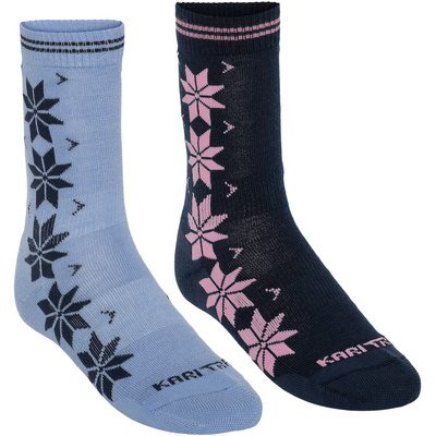 Kari Traa Dames Vinst Wool Sokken 2-Pack (Maat 36 , Blauw)