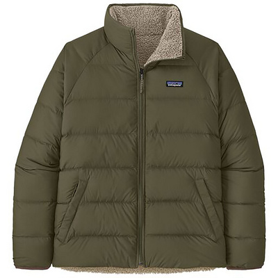 Patagonia Heren Reversible Silent Down Jas (Maat S, Olijf)