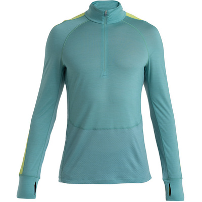 Icebreaker Heren 125 ZoneKnit Half Zip Longsleeve (Maat XXL, Turquoise)