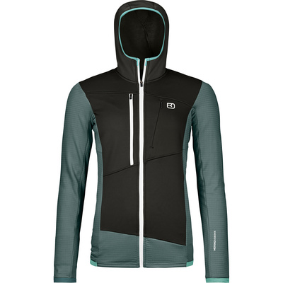 Ortovox Dames Fleece Grid Hoodie Vest (Maat S, Grijs)