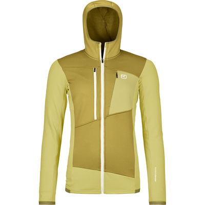 Ortovox Dames Fleece Grid Hoodie Vest (Maat XS, Geel)