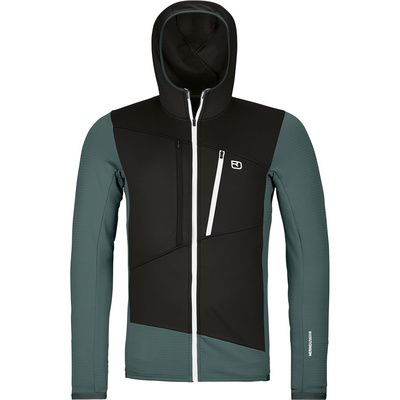 Ortovox Heren Fleece Grid Hoodie Vest (Maat L, Grijs)