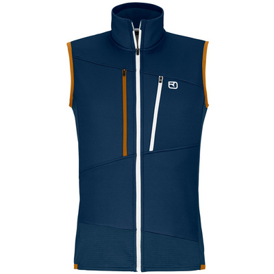 Ortovox Heren Fleece Grid Bodywarmer (Maat L, Blauw)