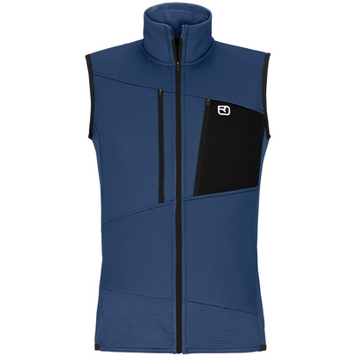 Ortovox Heren Fleece Grid Bodywarmer (Maat S, Blauw)