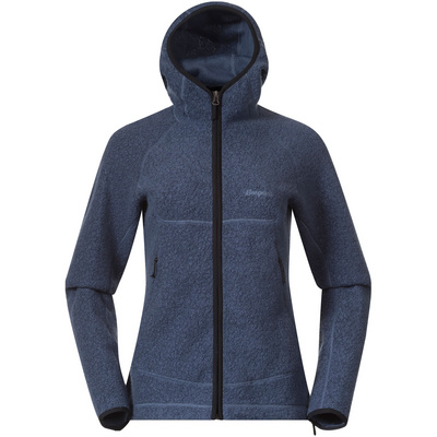 Bergans Femme Veste Vaagaa Merino Terry Hoodie (taille L, Bleu)