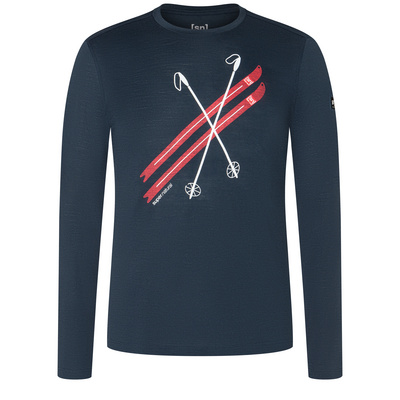 Super.Natural Heren Kryssede Ski Longsleeve (Maat XL, Blauw)