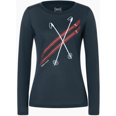 Super.Natural Dames Kryssede Ski Longsleeve (Maat XS, Blauw)